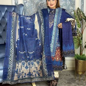 Dubai Silk Three Piece Blue