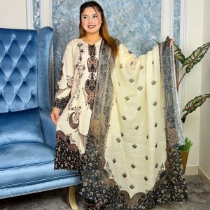 Dubai Silk Three Piece Cream